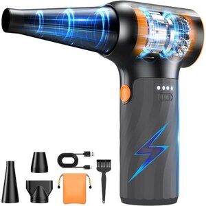 Compressed Air Duster, 260000RPM Cordless Electric Air Blower and Brushless!